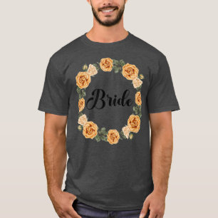 Bride Hen Party Floral Wreath Team Bride T-Shirt