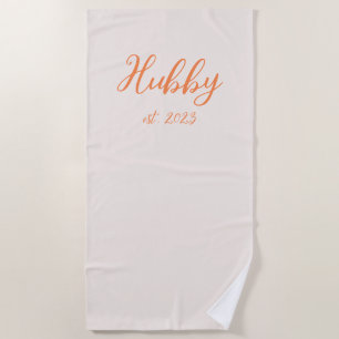 Bride Honeymoon Personalized Matching Hubby Wifey  Beach Towel