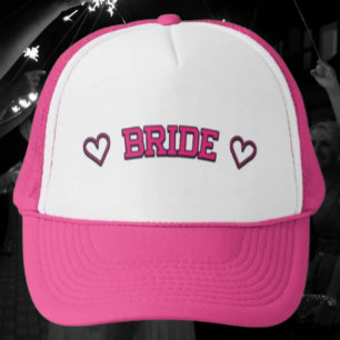♡ BRIDE ♡ – Hot Pink Font Bachelorette Trucker Hat
