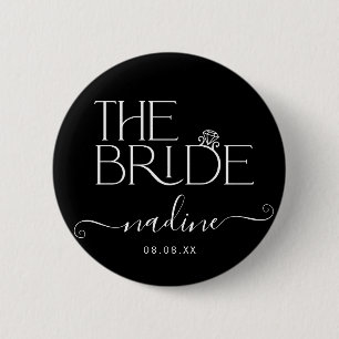 Bride I Do Crew Custom Name Wedding Ring  2 Inch Round Button