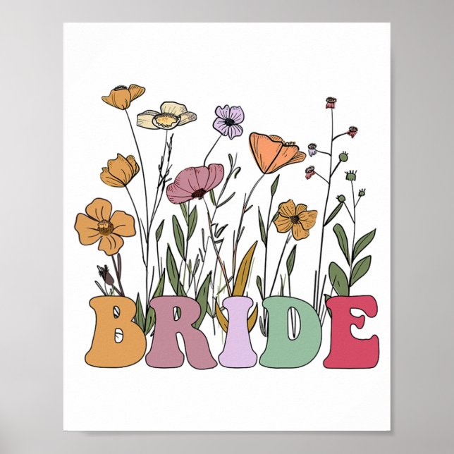 Bride I Do Crew Retro Groovy Bachelorette Party 1  Poster (Front)
