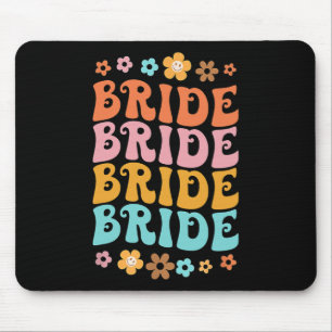 Bride I Do Crew Retro Groovy Bachelorette Party 3 Mouse Pad