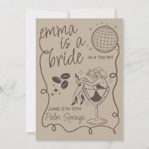 Bride In A Tini Bit Bachelorette Invite Template