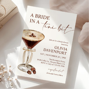 Bride in a Tini Bit Espresso Martini Bridal Shower Invitation