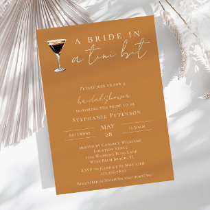 Bride in a Tini Bit Espresso Martini Bridal Shower Invitation