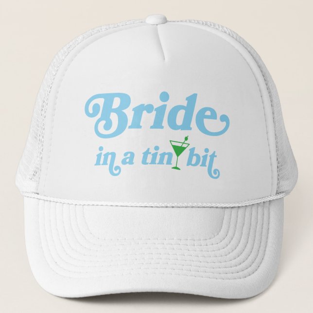 Bride in a tini bit Hat Cap Bachelorette Martini (Front)