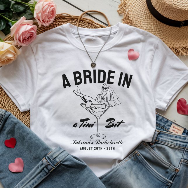 Bride in a tini bit martini bachelorette Espresso T-Shirt (Creator Uploaded)