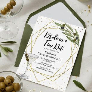 'Bride in a Tini Bit' Martini Bachelorette Party Invitation
