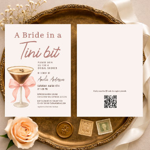 Bride in a Tini Bit QR Code Bridal Shower Invitation