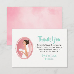 Bride in a Veil with Bouquet Bridal Shower Thanks Invitation