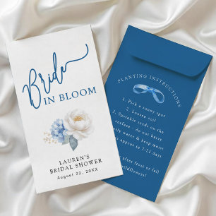 Bride in Bloom Blue DIY Bridal Shower Seed Packet Flyer