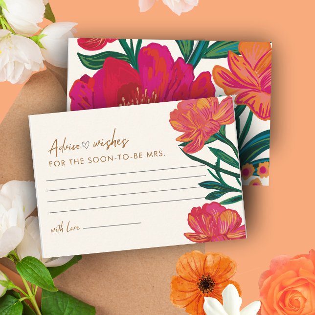 Bride in bloom Bridal Shower Advice and Wishes Enclosure Card (Creator Uploaded)