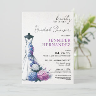 Bride in Bloom Hydrangea Bridal Shower Invitation