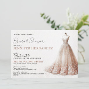 Bride in Bloom Peach Blush Bridal Shower Invitation