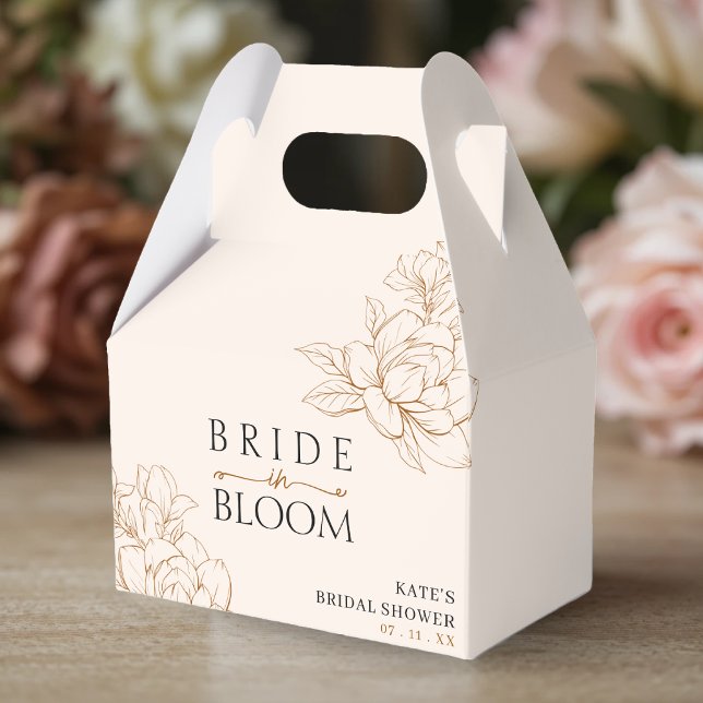 Bride in Bloom Tan Brown Bridal Shower Favor Box (Bride in Bloom Tan Brown Bridal Shower Favor Boxes
)