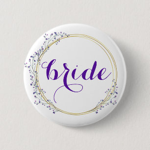 Bride in Floral Border Button
