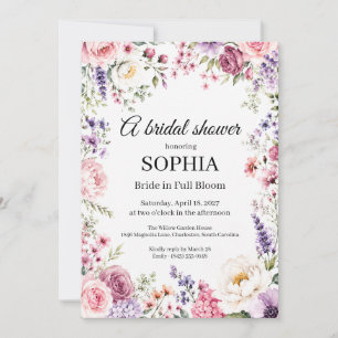 Bride in Full Bloom Floral Bridal Shower Invitation