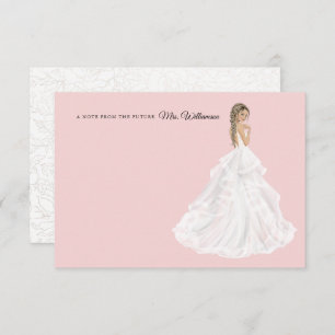 Bride in Gown Bridal Shower Thank You Card