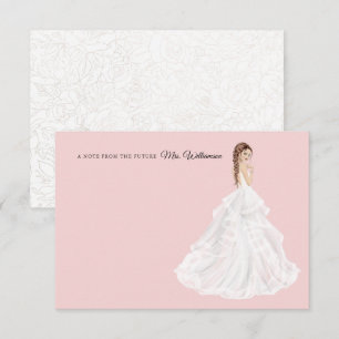 Bride in Gown Bridal Shower Thank You Card
