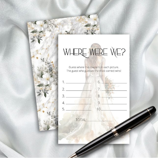 Bride in gown Where were we bridal shower game (Creator Uploaded)