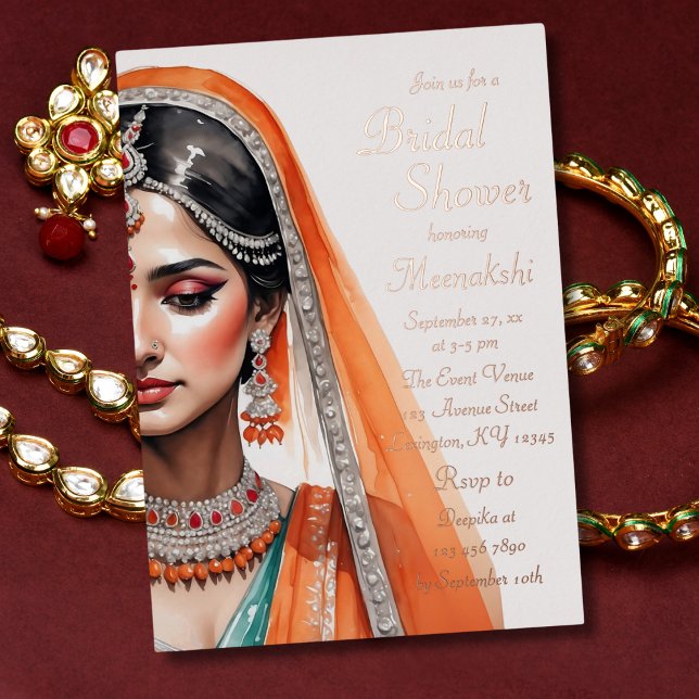 Bride In Lehenga Choli Ethnic Indian Bridal Shower (Creator Uploaded)