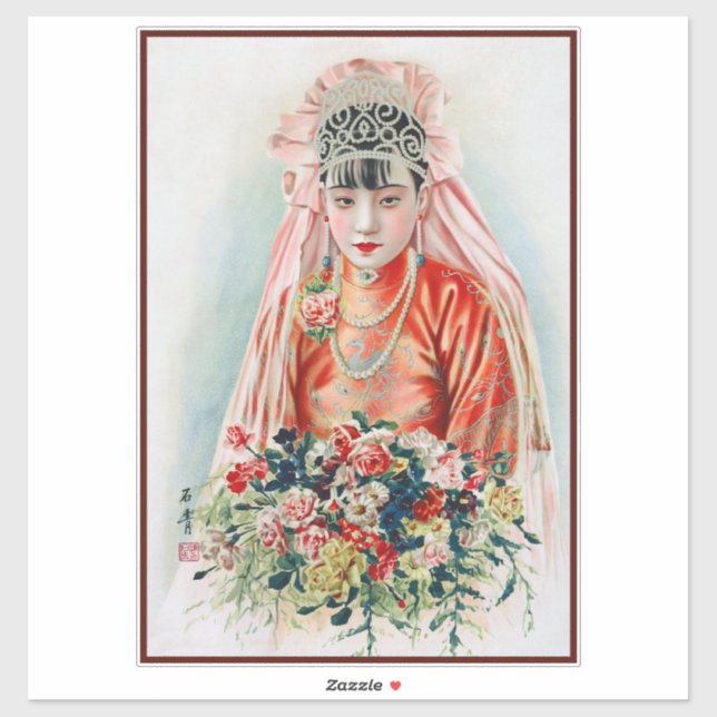 Bride in Red at Chinese Wedding in Shanghai (Sheet)