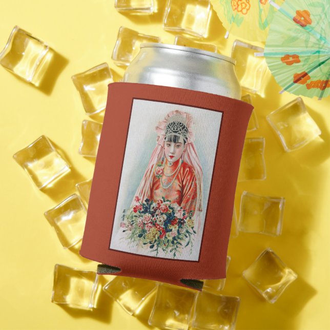 Bride in Red at Chinese Wedding in Shanghai Can Cooler (In Situ Summer)