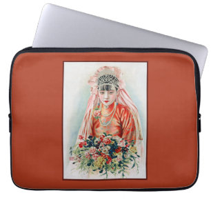 Bride in Red at Chinese Wedding in Shanghai Laptop Sleeve