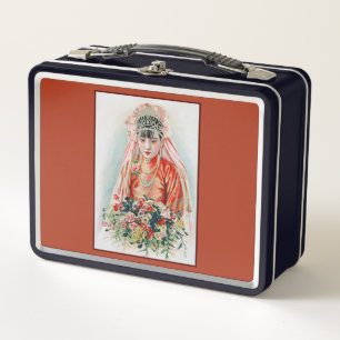 Bride in Red at Chinese Wedding in Shanghai Metal Lunch Box