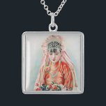 Bride in Red at Chinese Wedding in Shanghai Sterling Silver Necklace<br><div class="desc">The air crackled with the joyous anticipation of a wedding day. The young woman, Xiaohua, stood bathed in the warm glow of the room, a vision of youthful elegance. Her face, flawless with a touch of light makeup that emphasized her youthful features, was framed by a cascade of black hair...</div>
