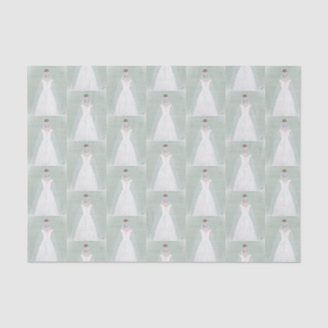 Bride in wedding dress tissue paper (Front)