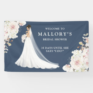 Bride in Wedding Gown Bridal Shower Welcome Banner