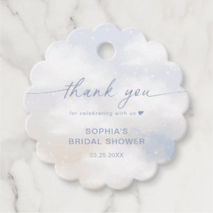 Bride Is On Cloud 9 Bridal Shower Thank You Favour Tags