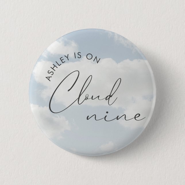 Bride Is On Cloud Nine Bridal Shower  2 Inch Round Button (Front)