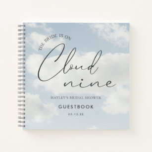 Bride Is On Cloud Nine Bridal Shower Guestbook Notebook