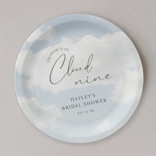 Bride Is On Cloud Nine Bridal Shower Paper Plate