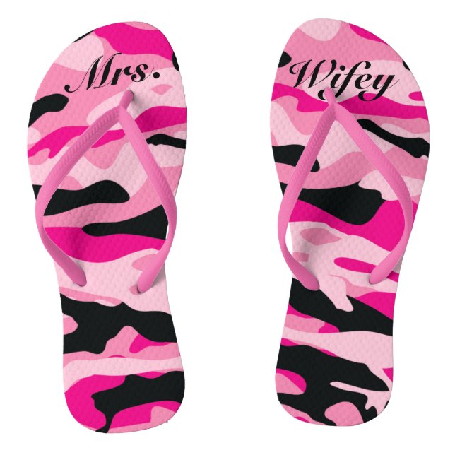 Bride Jane GI Military Camouflage Pink Party Flip Flops (Footbed)