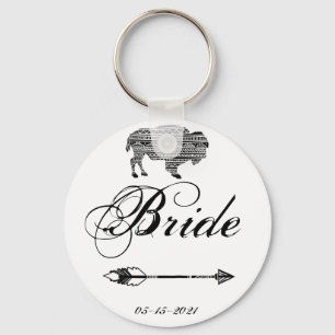 Bride Key Chain Boho Buffalo Tribal Pattern Bohemi