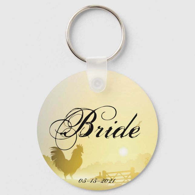 Bride Key Chain Sunny Morning Farm Country Rustic (Front)