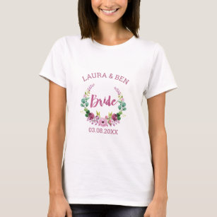 Bride-Kranz-Lila-Green Flowers personalizable T-Shirt