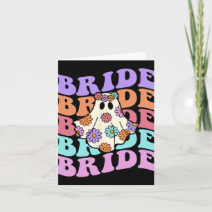 Bride Let's Go Ghouls Floral Ghost Halloween Party Card
