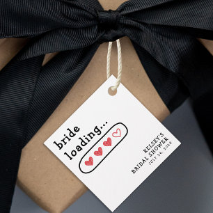 Bride Loading Hearts Bridal Shower Favour Tags