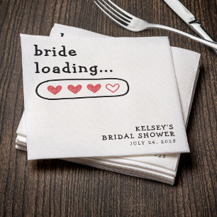 Bride Loading Hearts Bridal Shower Napkin