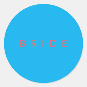 Bride Matching Groom Bridal Bachelorette Wedding Classic Round Sticker