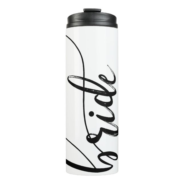 Bride Minimalist Black White Thermal Tumbler (Front)