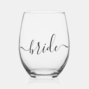 Bride Minimalist Stemless Wine Glass