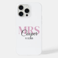 Bride Name With Wedding Date Crimson Light Pink iP