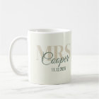 Bride Name With Wedding Date Green Colour Text Cof
