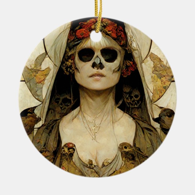 Bride Of Death Gothic Horror Ceramic Ornament (Front)