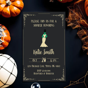 Bride of Frankenstein Halloween Bridal Shower Invitation